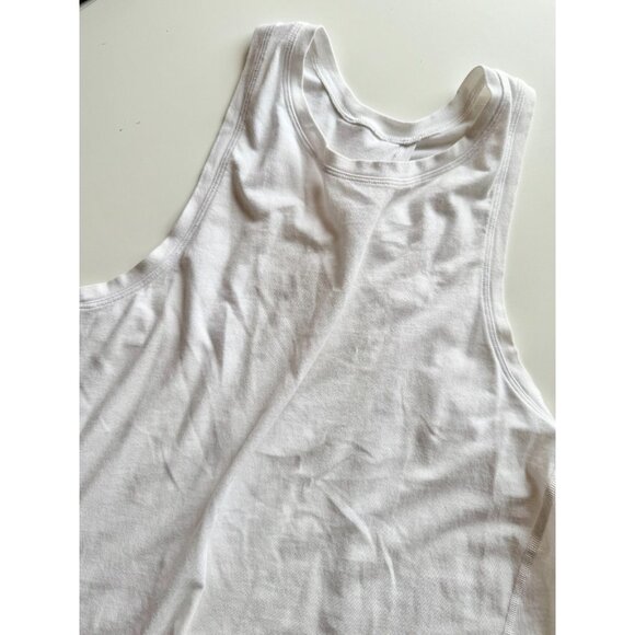 Lot of 2 LULULEMON Size 4 All Tied Up Green White Pima Cotton Tie Back Tank Tops - Picture 3 of 16